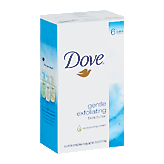 Dove Beauty Bar gentle exfoliating beauty bar for renewed skin, 1/4 moisturizing cream Left Picture